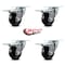 Service Caster 3 Inch Hard Rubber Wheel Swivel Top Plate Caster Set with Total Lock Brake SCC SCC-TTL20S314-HRS-4 - alternate 3